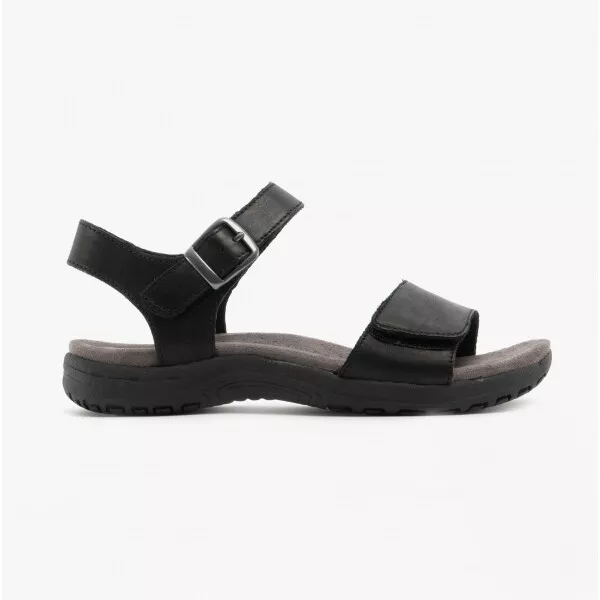 Free (Earth) Spirit MAINE Ladies Leather Touch Fasten Slingback Sandals Black