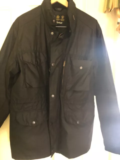 NWOT/B Men's Barbour Sapper Waxed Cotton Jacket , Black  , Sz L