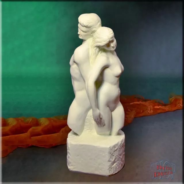 Figur Statue Antike Adam Eva Skulptur Erotik Biblisch Natur Akt Stuckgips