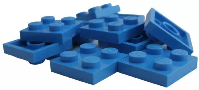 Lego 10 Stück Platte 2x2 in dunkel azurblau (dark azure) 3022 Neu Platten Basics