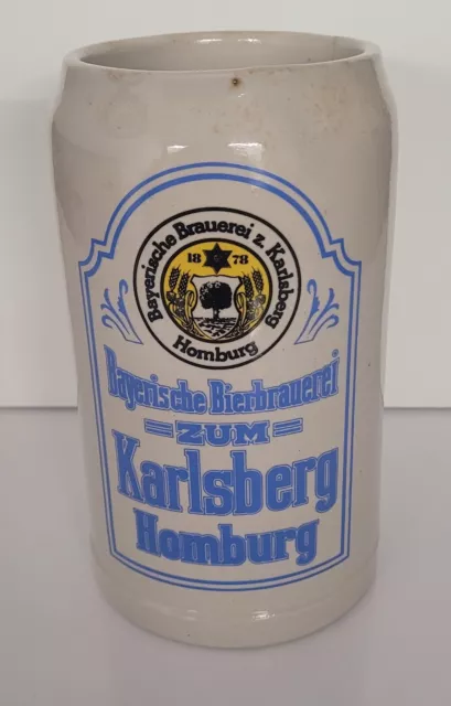 Rastal Steinkrug Bayerische Bierbrauerei Karlsberg Homburg 1 Liter Bierkrug