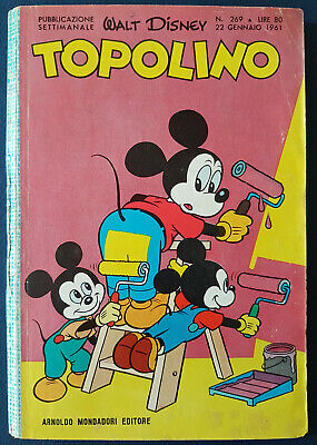 Topolino libretto n. 269 - ed. Mondadori 1961 - ottimo con bollino e figurine