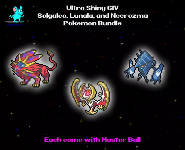 3 POKEMON SOLGALEO Lunala Necrozma 6IV Max EVs Bundle/ Home Sword Shield SM  BR EUR 3,46 - PicClick FR