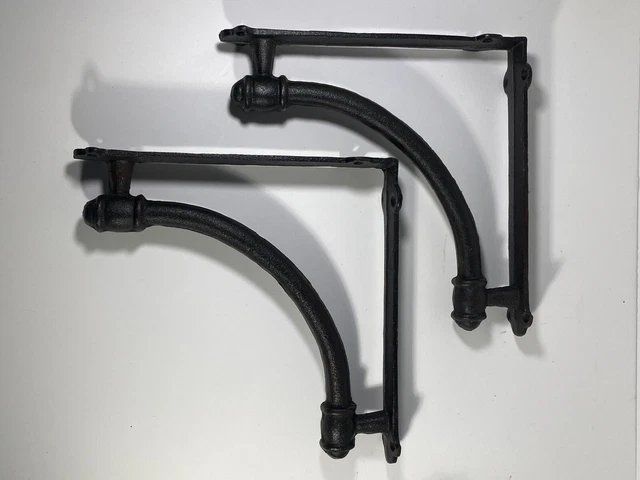 2 LARGE Shelf Brackets Corbels Wall Cast Iron Rustic 9 5/8" X 9 5/8" Farm
