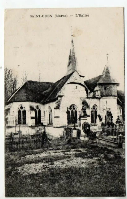 SAINT OUEN DOMPROT - Marne - CPA 51 - church and cemetery