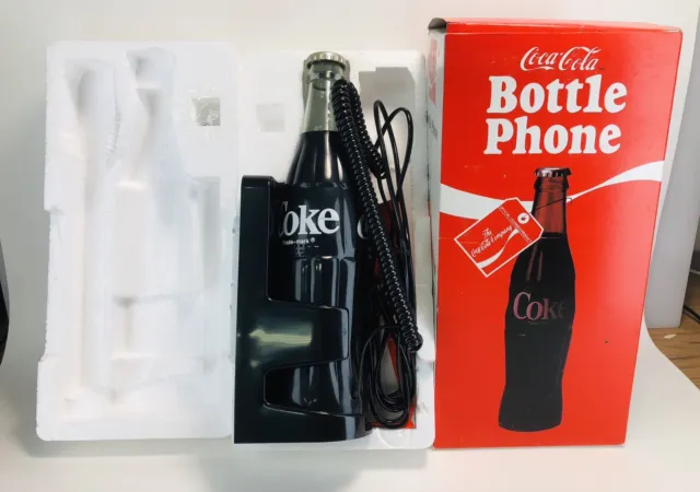 Vintage NEW Coca-Cola BOTTLE PHONE in Original Box from 1983 with Wall Mount