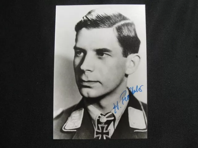 WW2 German Ace Pilot Heinz Rökker Signed Photograph