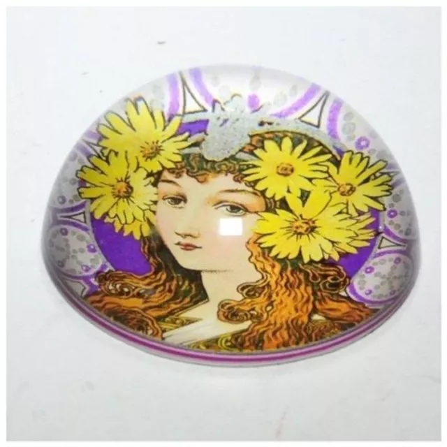 Decorative Paperweight Woman With Flowers Boxed