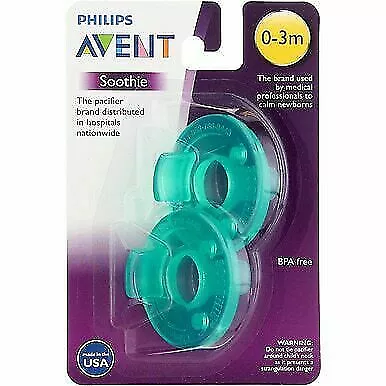 Philips Avent Soothie Pacifiers 0-3m SCF190/01 Green BPA Free Hospital Grade USA
