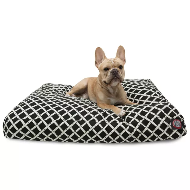 Majestic Pet Rectangle Dog Bed Polyester Removable Cover Black Medium 36"x29"x4"