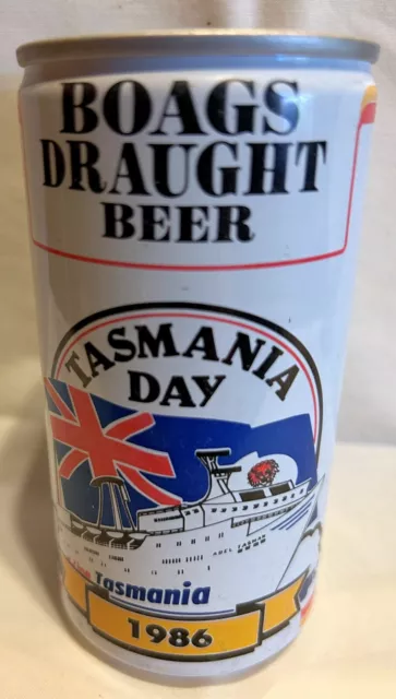 COLLECTIBLE BOAGS DRAUGHT TASMANIA DAY 1986 375ml  BEER CAN