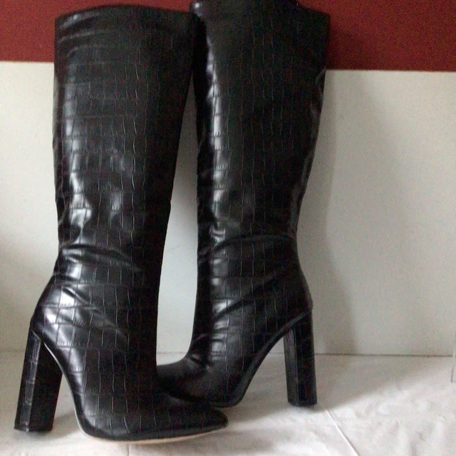 Chaussures Pretty Little Thing Taille UK5 - Talons Mi-hauts Noirs, Neuf Avec Boîte