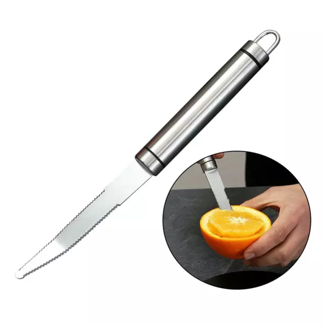 2 in 1 Grapefruit Knife Long Handle Hanging Hole Kitchen Gadget for Citrus