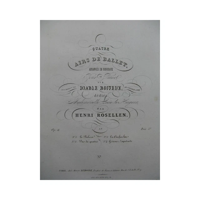ROSELLEN Henri Le Diable Boiteux Piano ca1840