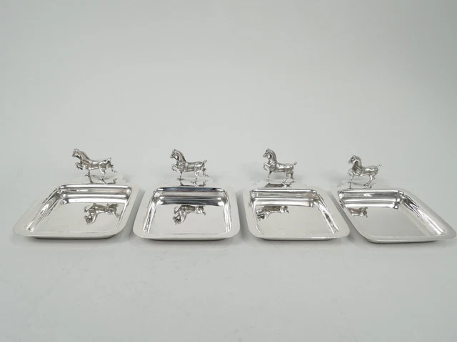 Antique Ashtrays 25 Art Deco Modern Horse Equestrian American Sterling Silver