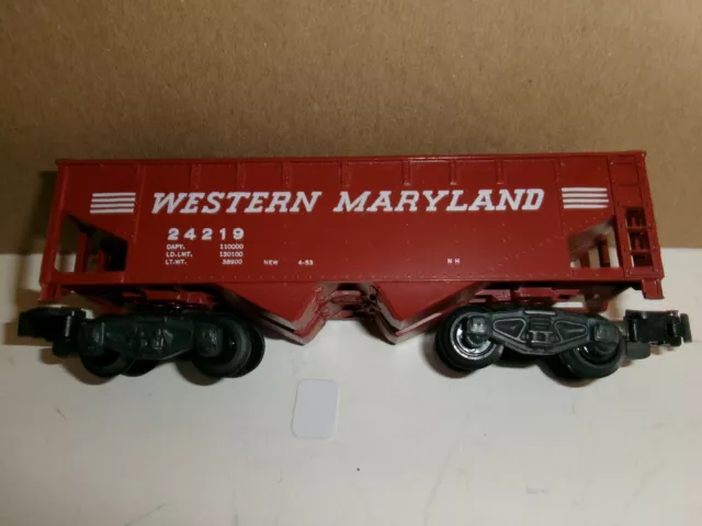 American Flyer  'S'  Gauge       Western Maryland 24219    Coal Hopper    Sharp