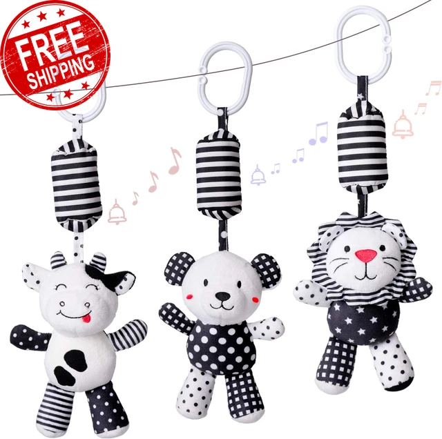 Baby Toy Cartoon Animal Stuffed Hanging Rattle Toys, Baby Bed Crib Car Seat Trav