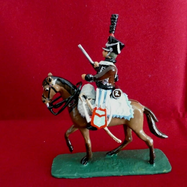Soldat De Plomb Guy Renaud – Porte-drapeau 9ème Hussards – 1er Empire – 54mm