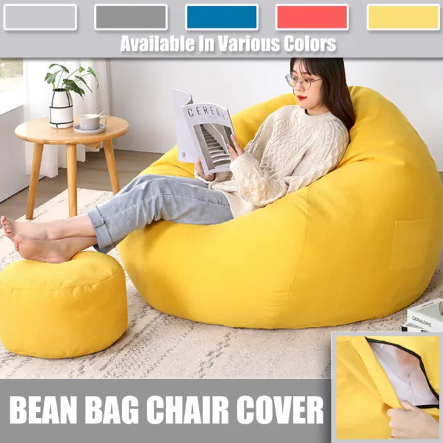 Hot Large Bean Bag Chairs Couch Sofa Cover For Indoor Lazy Lounger Kids Adult
