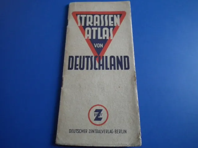 Deutscher Zentralverlag Berlin antiker Strassenatlas Deutschland  v1951 Werbung