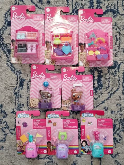 Barbie Accessories Lot Set Shoes Bags Headband Crown Glasses Cat Dog Backpack