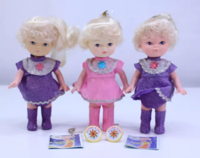VTG Eugene Astro Apple Kids Dolls Astra Ethera Ring Adventure Story 80s Set of 3