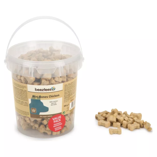 Beeztees Mini Bones Pollo 500 G, Snack per Cani, Nuovo