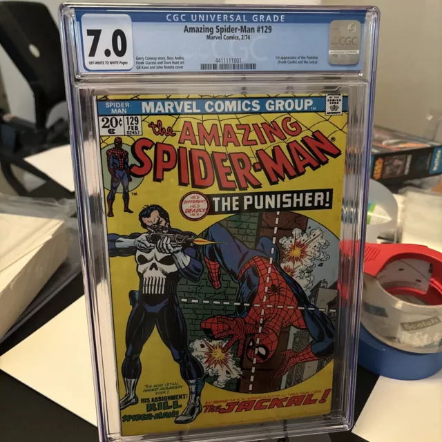 Amazing Spider-Man #129 1974 Cgc 7.0 Ow To W Pgs 1St Appearance Of The Punisher