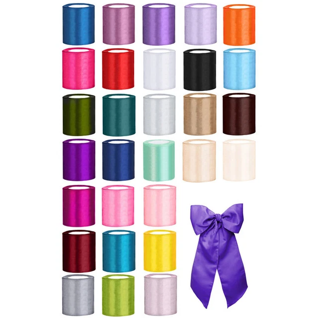 (0,76€/m) 25m Satin Band 100mm Hochzeit Geschenk Geburtstag edel auffallend NEU