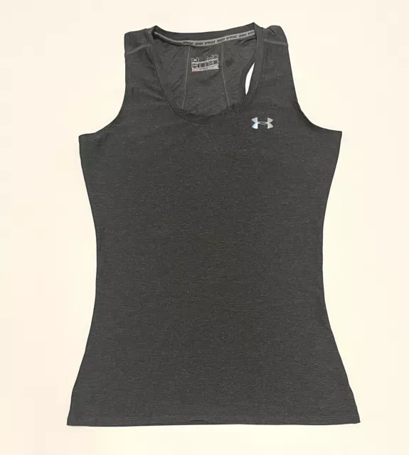 Under Armour Heat Gear Fitted Tank Top Dark Gray Racerback Size M Medium