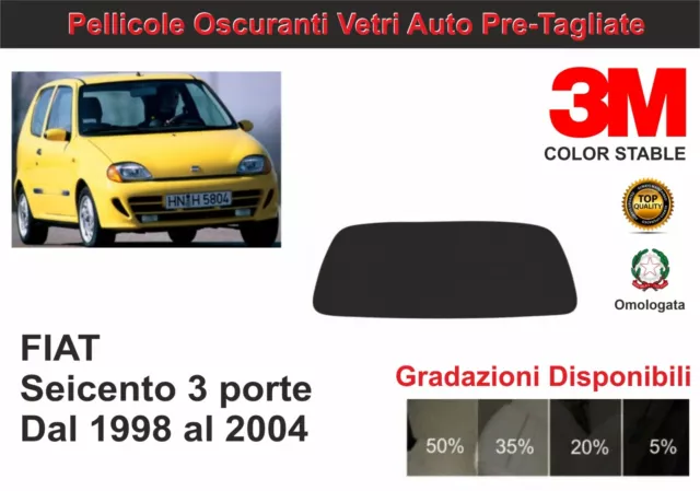 pellicola oscurante vetri Fiat Seicento 3 porte  dal 1998 al 2004 kit lunotto