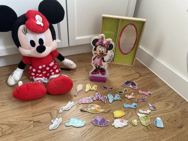 DISNEY MINNIE MOUSE Wooden Dress Up Magnetic Toys Bow-tique