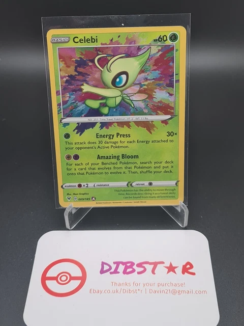 Pokemon Celebi Amazing Rare Holo 009/185 Vivid Voltage Mint Condition
