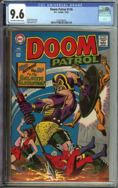 Doom Patrol #118 Cgc 9.6 Ow/Wh Pages // Bob Brown Cover 1967