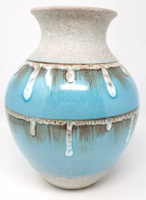 Vintage Carstens Mcm West Germany Vase Drip Lava Turquoise 1263-28 Fat Lava