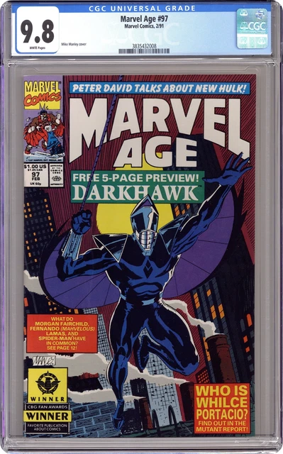 Marvel Age #97 CGC 9.8 1991 3835432008 1st app. Darkhawk