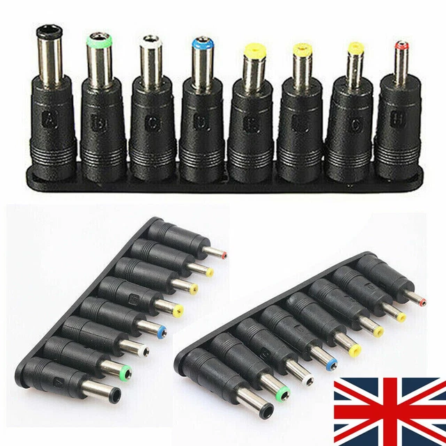 7-Piece Universal AC/DC Power Adapter Plug Tips For Laptop, Notebook, PC - Black