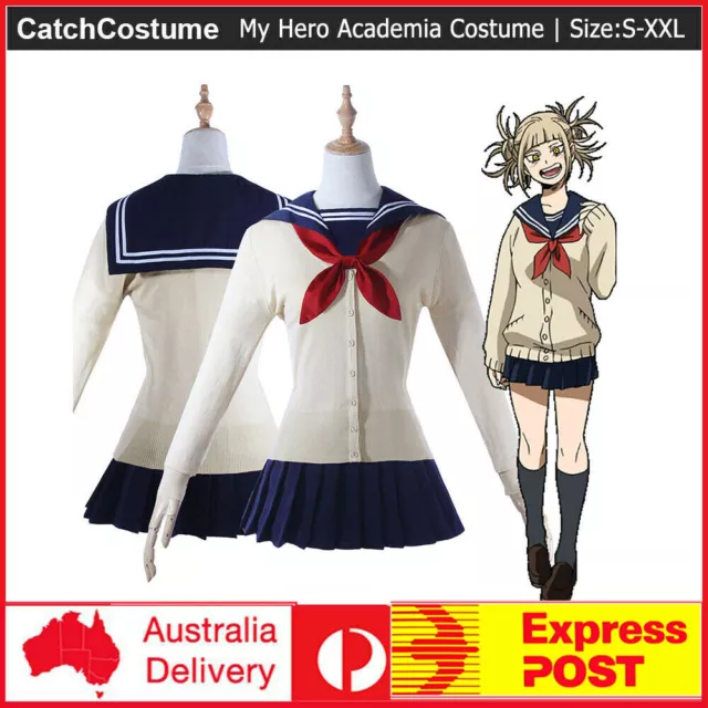 Anime My Boku no Hero Academia Himiko Toga Cosplay Costume Wig JK School Uniform