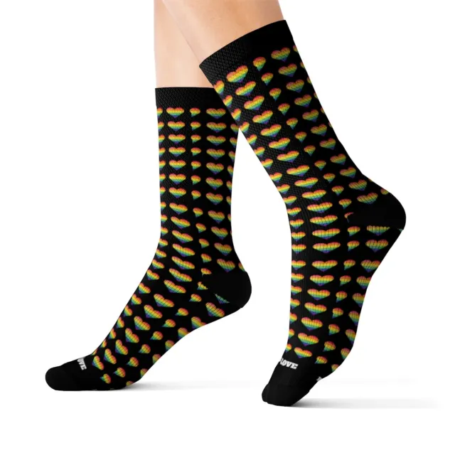 "Love Is Love" Colorful Eye-catching Socks To Complement An Office Look - Black