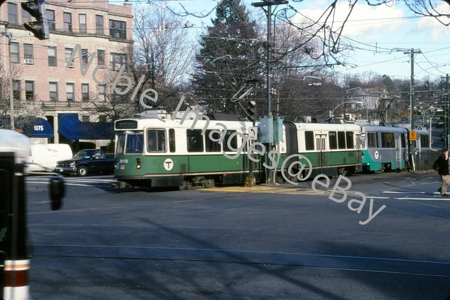 2004 Boston MBTA Trolley 3683 Boston College Urban City Scene Kodachrome Slide