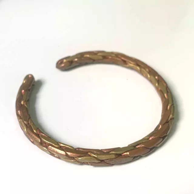 Rare Ancient Bronze Bracelet Twisted Viking Authentic Artifact Stunning