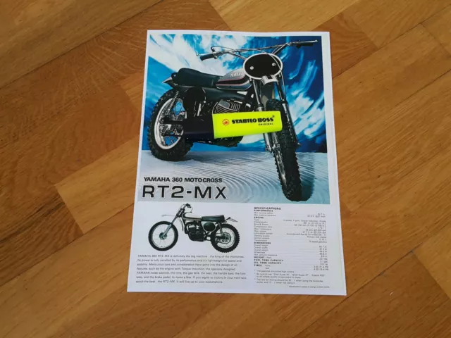 YAMAHA 1972 vintage REPRO brochure RT2-MX 250 RT2MX RT2 MotoCross Noguchi Webco