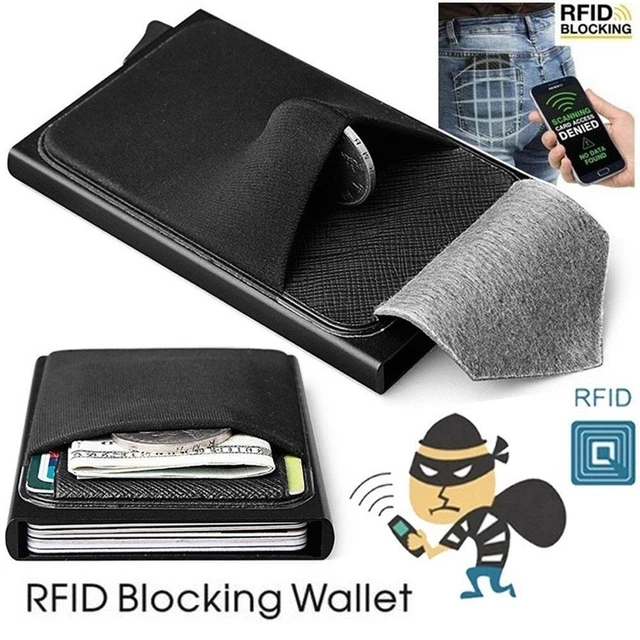 With Back Pouch Bank Card Case Wallet Automatic Up Card Holder Credit W0N4
