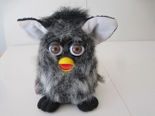 Vintage Furby Black Mink 1999 Generation 7 Brown Eyes Fully Working Tested Tags