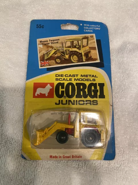 Corgi Junior Massey Ferguson Shovel Tractor Yellow 1:50 Scale Diecast Truck