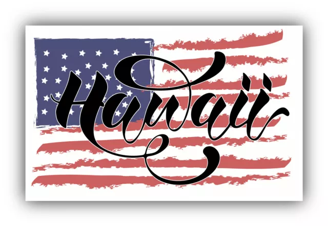 Hawaii USA State Grunge America Flag Vinyl Sticker Car Bumper Decal