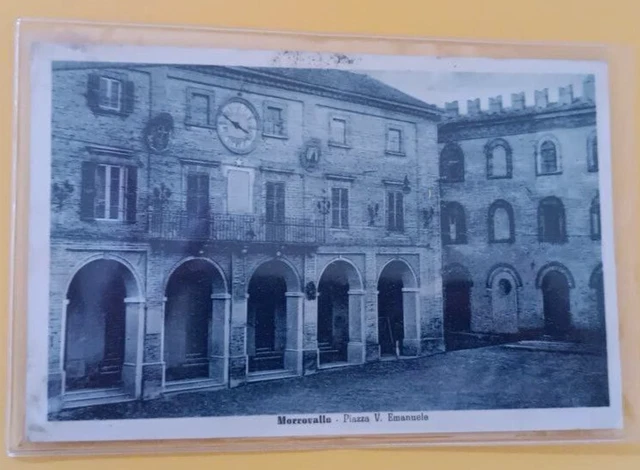 Cartolina Antica Morrovalle Piazza V. Emanuele Viagg Francobollo