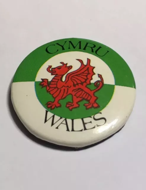 Vintage CYMRU WALES Badge - Red Dragon Welsh Souvenir