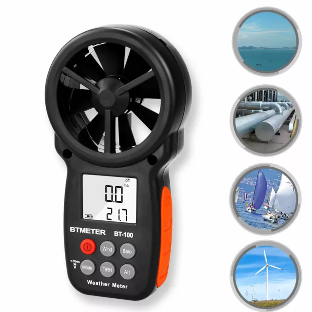 Digital Anemometer Wind Meter Handheld Digital Wind Speed Gauge BTMETER BT-100