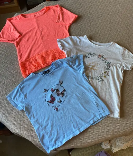 3 Girls Summer Tops Age 10-11 Years Great Cond